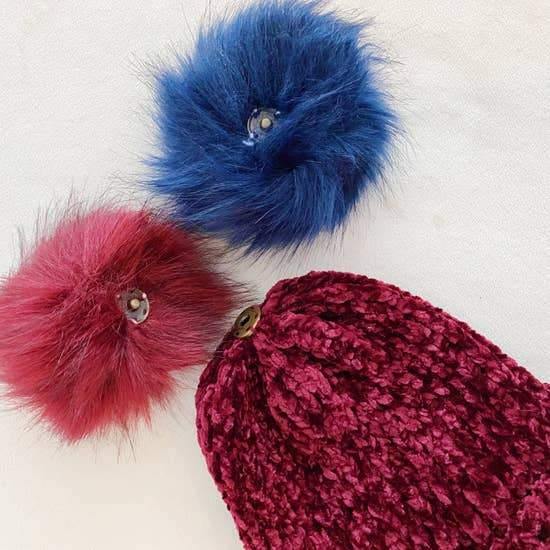 Chenille Pom Hat - FashionFunPop