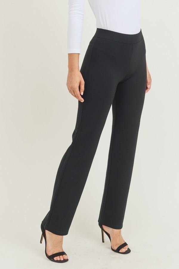 High-Rise Ponte Pant, Black - FashionFunPop