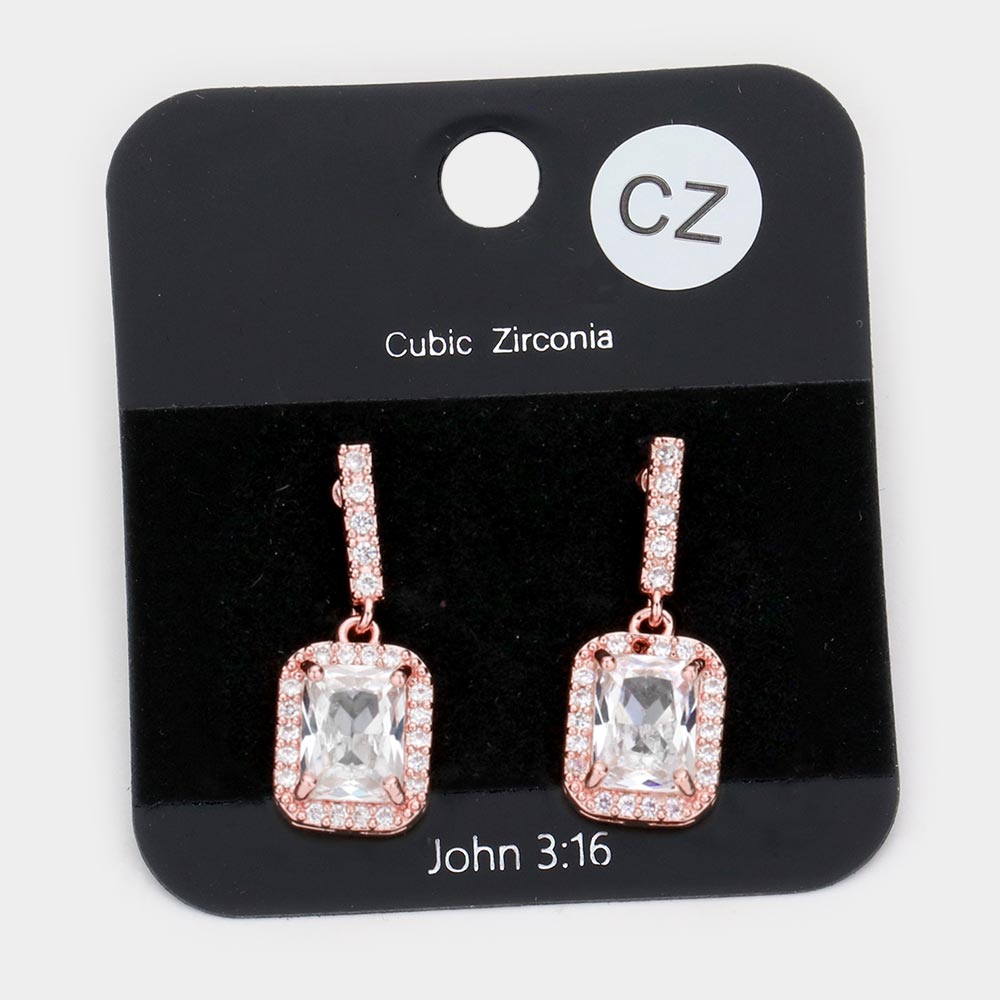 Rectangle Dangle Evening Earrings