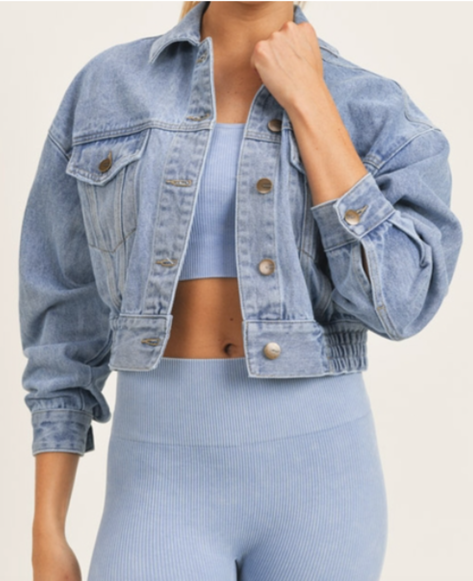 cropped boyfriend denim jacket