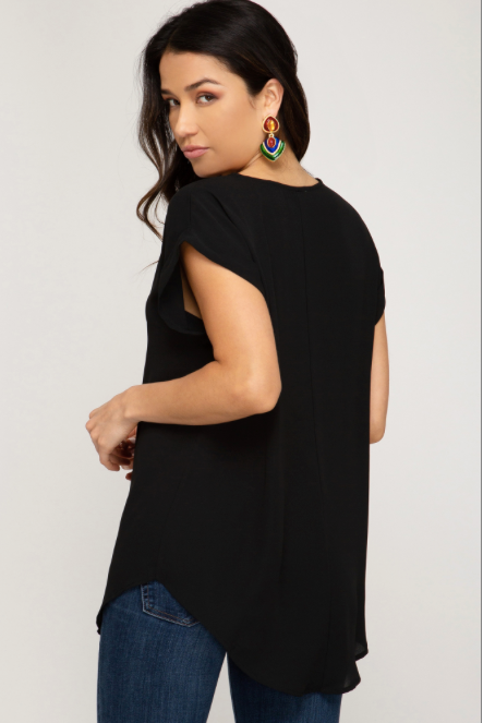 V Drop Blouse Top
