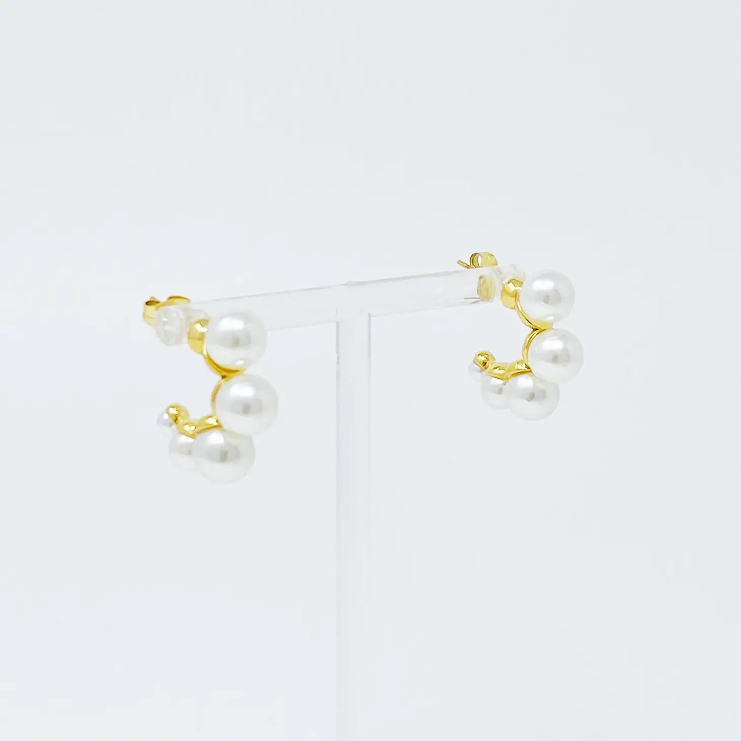 Andante Pearl Mini Hoop Earrings