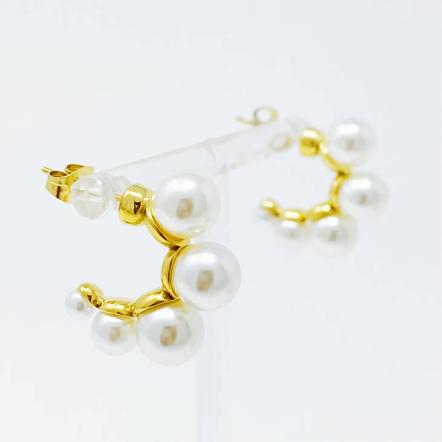 Andante Pearl Mini Hoop Earrings