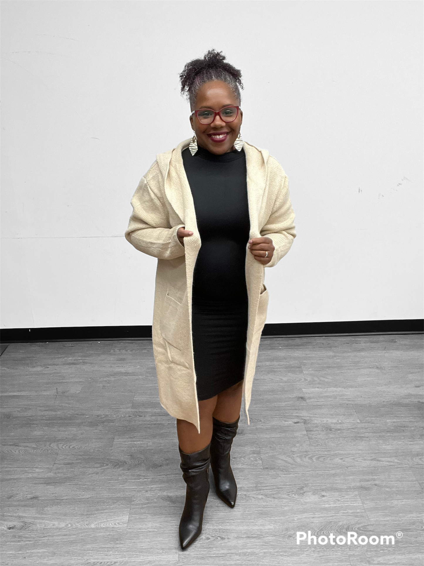 Hooded Open Cardi-Coat
