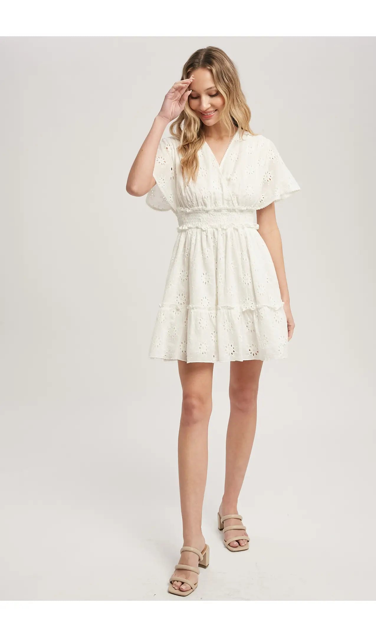 Flirty Flutter White Dress