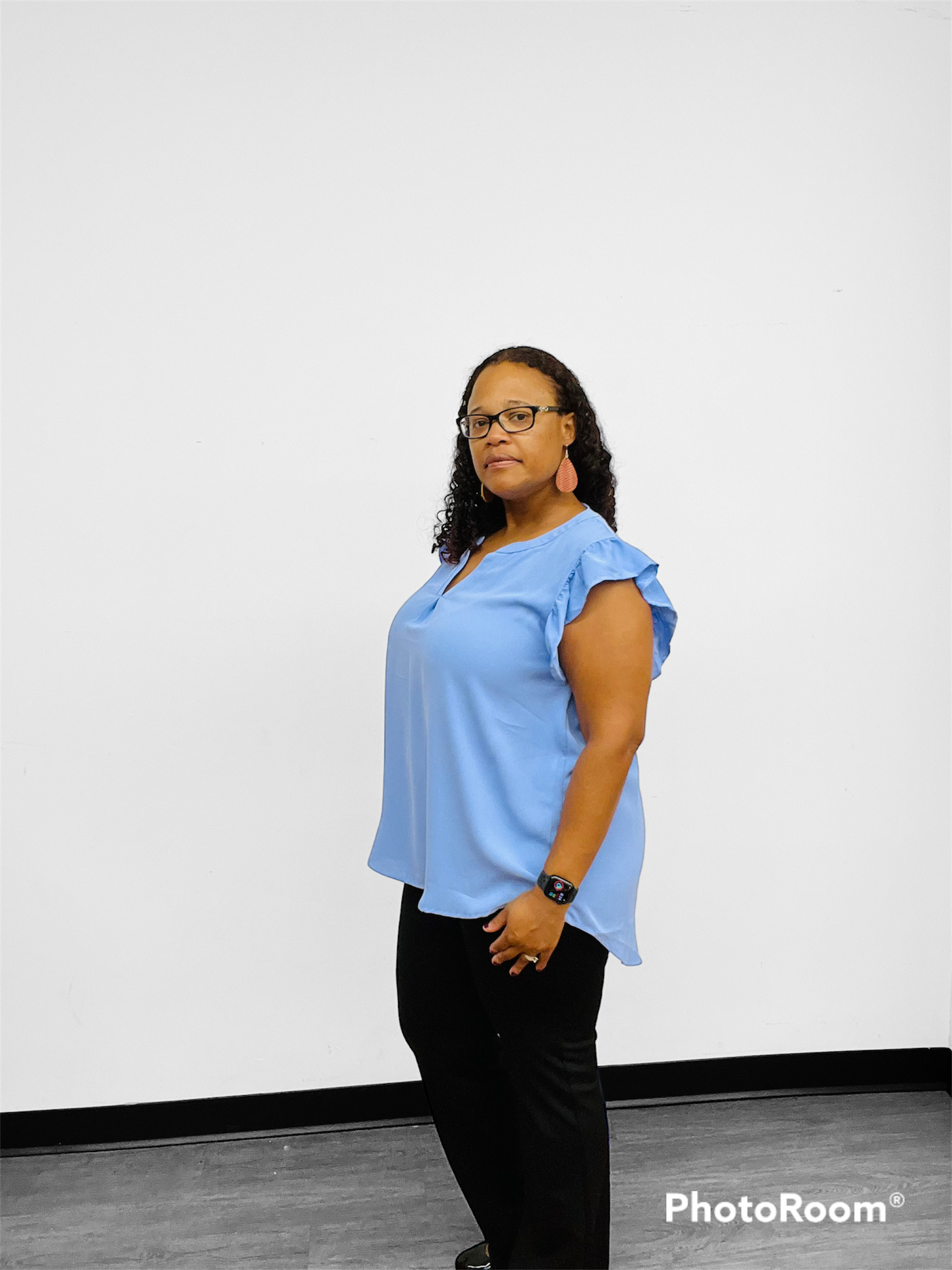 Curve Love: Sky Ruffle Blouse Top