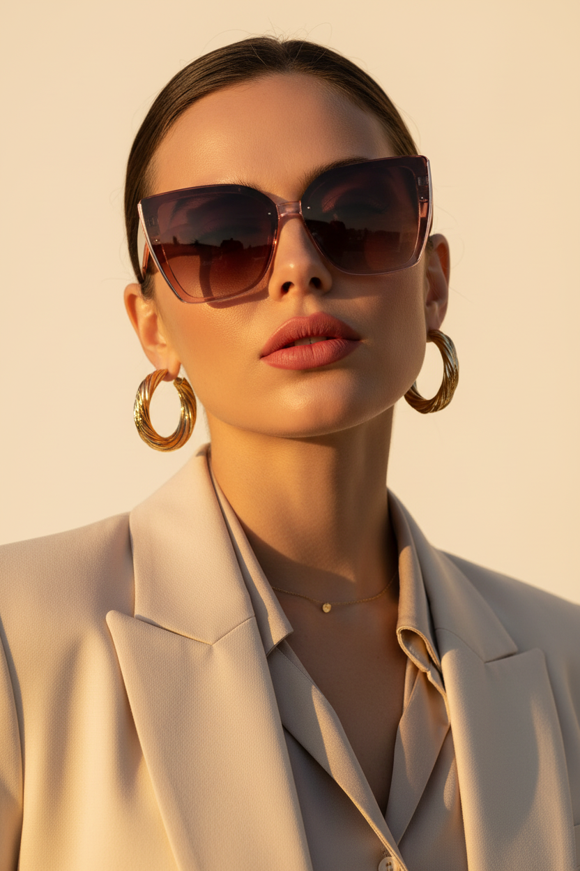 The Stacey Sunglasses on Model