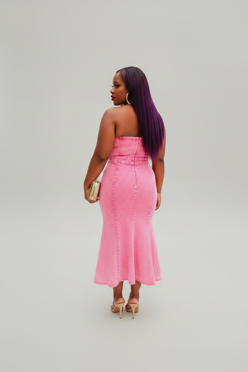 Washed Marilyn Midi Dress - Back No Pockets