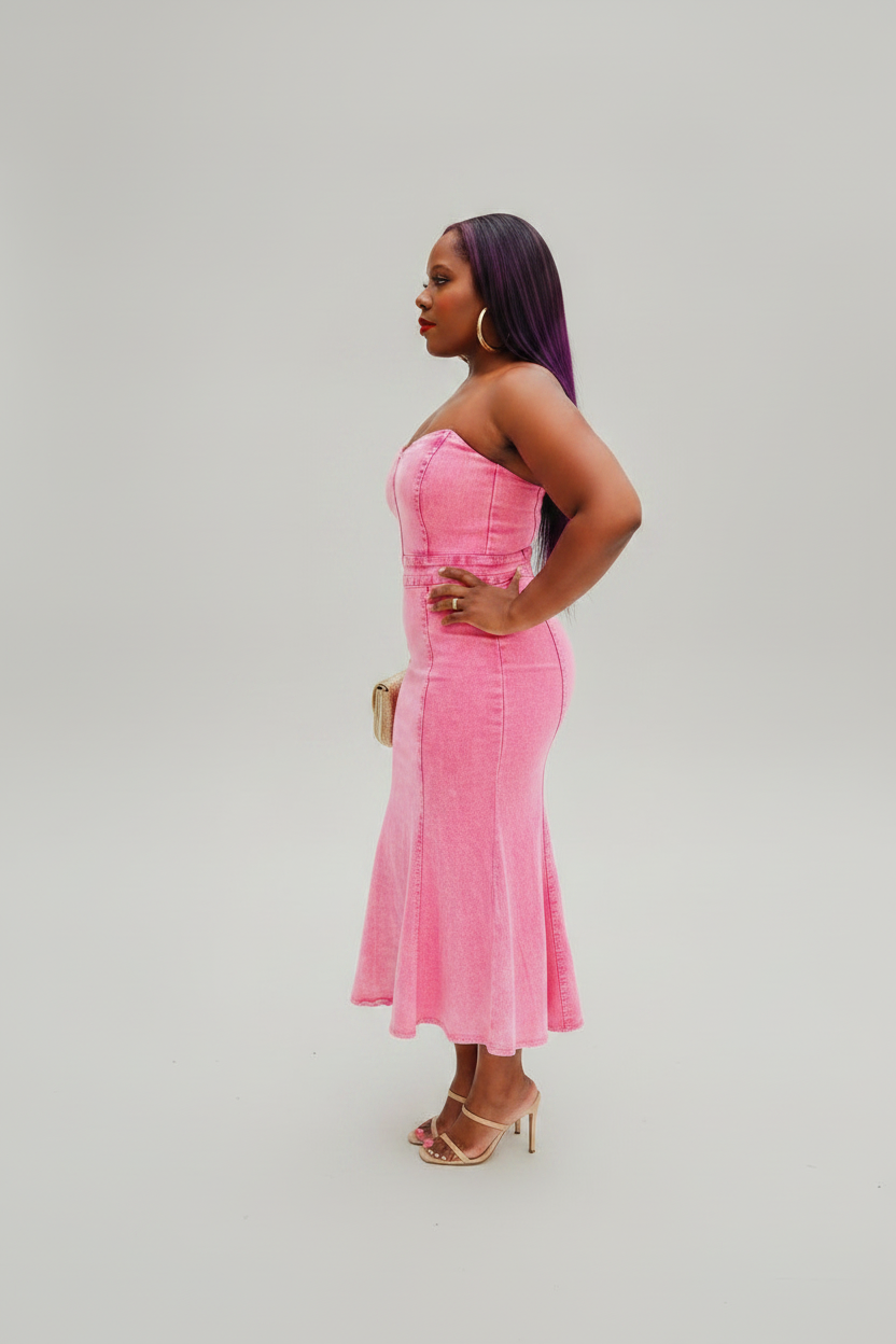 Washed Marilyn Midi Dress - Side No Pockets
