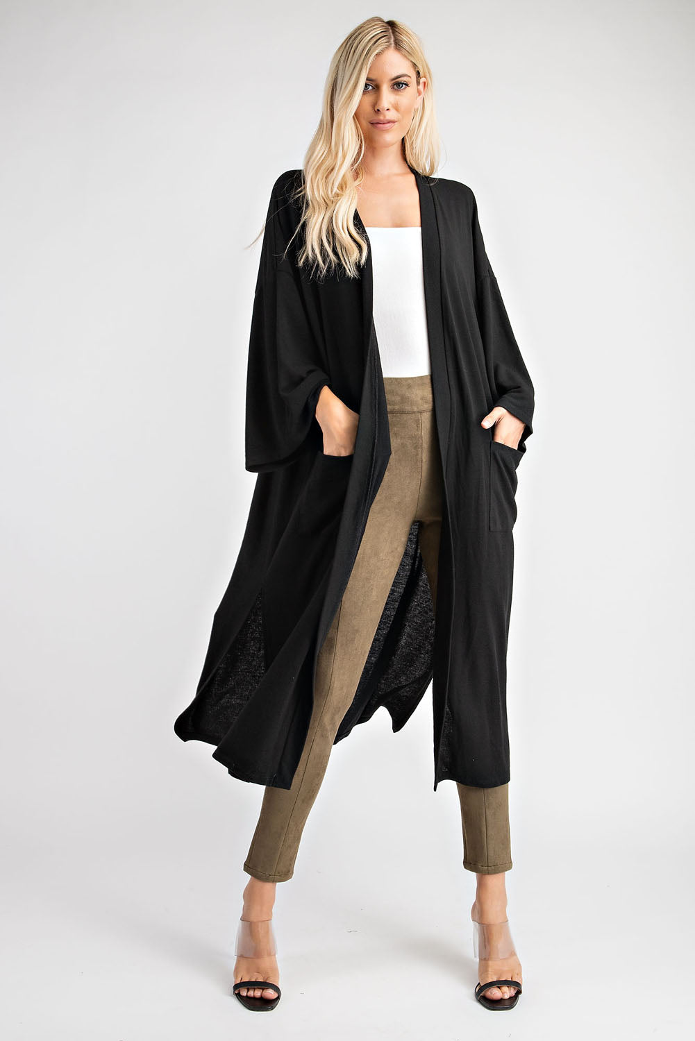 Black Knit Duster Cardigan