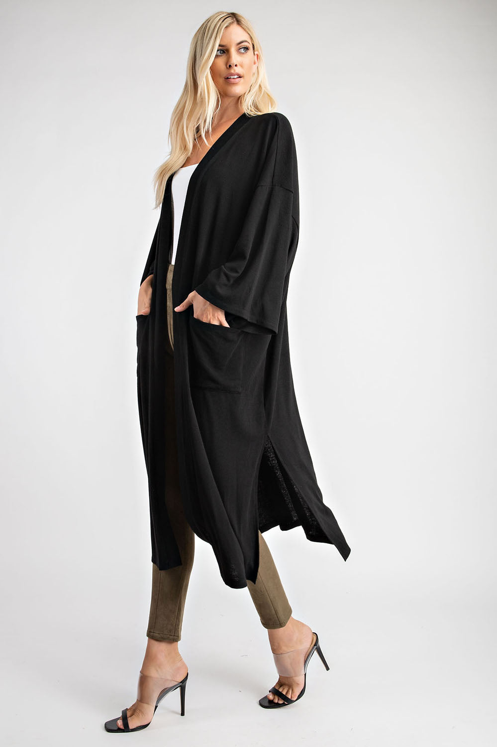 Black Knit Duster Cardigan